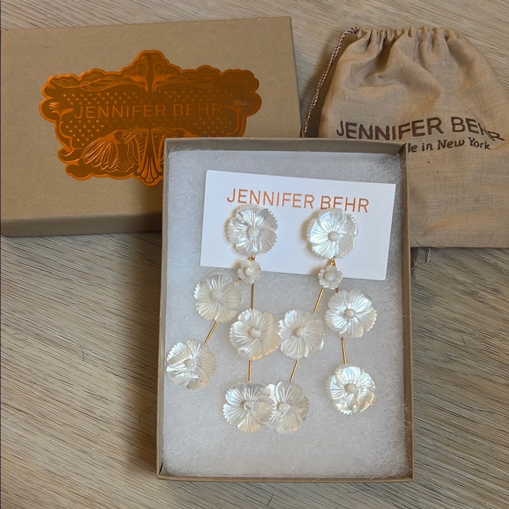 Jennifer Behr White Earrings Elegant Pearl Design